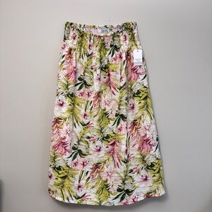 Ophelia Roe Floral Print Skirt - Pink and Green